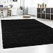Produktbild Hochflor Teppich | Shaggy Teppich fürs Wohnzimmer Modern & Flauschig | Läufer für Schlafzimmer, Esszimmer, Flur und Kinderzimmer | Langflor Carpet schwarz 080x150 cm