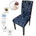 ColorBird Plant Series Spandex Dining Chair Slipcovers Removable Universal Stretch Chair Protective Covers for Dining Room, Hotel, Banquet, Ceremony (Set of 4, Navy Leaf)