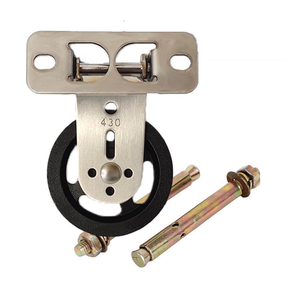 3.5 Inch Wall Mount Pulley Wheel Silent Pulley Heavy Duty Gym Cable Wheel with 180-Degree Hinge Rotation, Swivel Pulley System for DIY Fitness, LAT