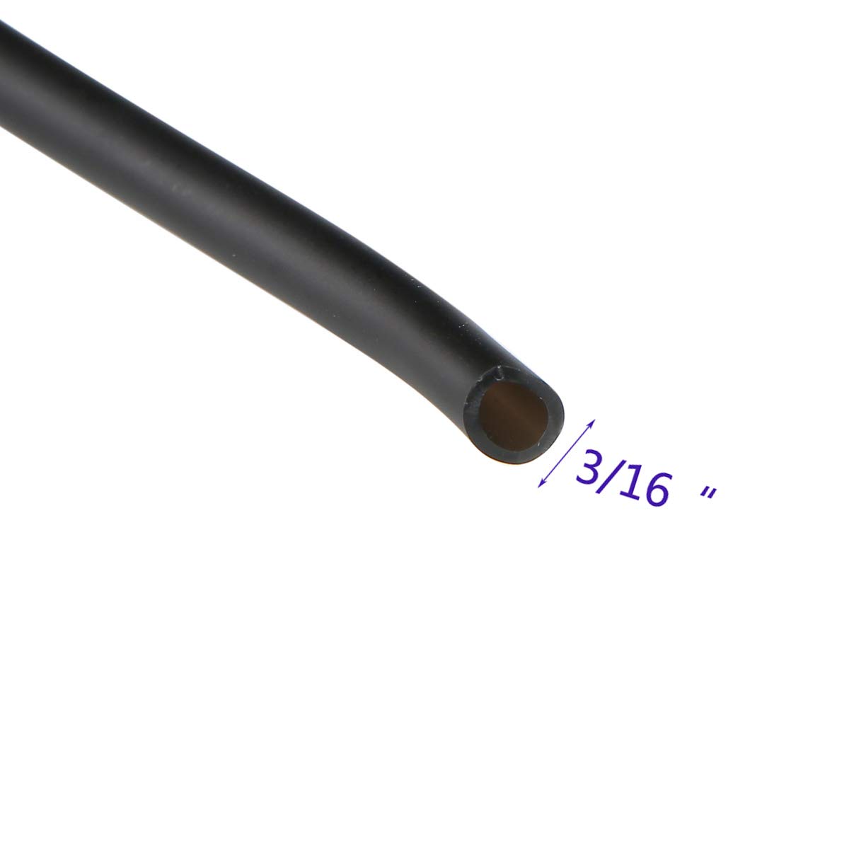JIH Tubo per acquario, 30,5 m, standard da 3/16", con connettori per acquario, terrari e coltura idroponica