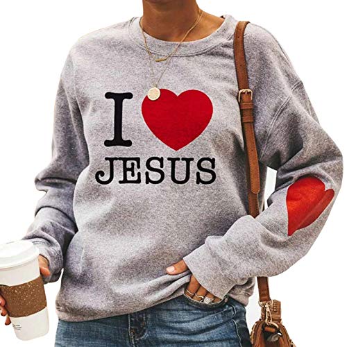 Delisouls Damen-Sweatshirt, modisch, langärmelig, 'I Love...