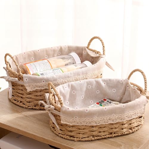 GIB Small Wicker Storage Baskets for Organizing, Decorative Woven Baskets