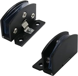 Glass Door Hinge, Door Hinges,Glass Door Hinge,Bathroom Clamp,Pivot Hinges,2pcs Glass Hinges, Zinc Alloy Heavy Duty 90 Degree Wine Cabinet Glass Door Hinges (Color : Black, Size : L) (Color : Black) B