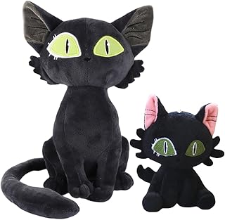GVMJHYK Cat Cuddly Toy, Cat Doll Stuffed Cat Plush Toy for Home Decoration, Soft Realistic Plush Toy, Black Cat Plush Toy, Cuddly Cushion for Sleeping, 2 Pieces