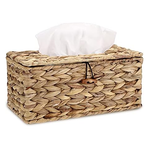 BSTKEY Woven Water Hyacinth Tissue Box Cover