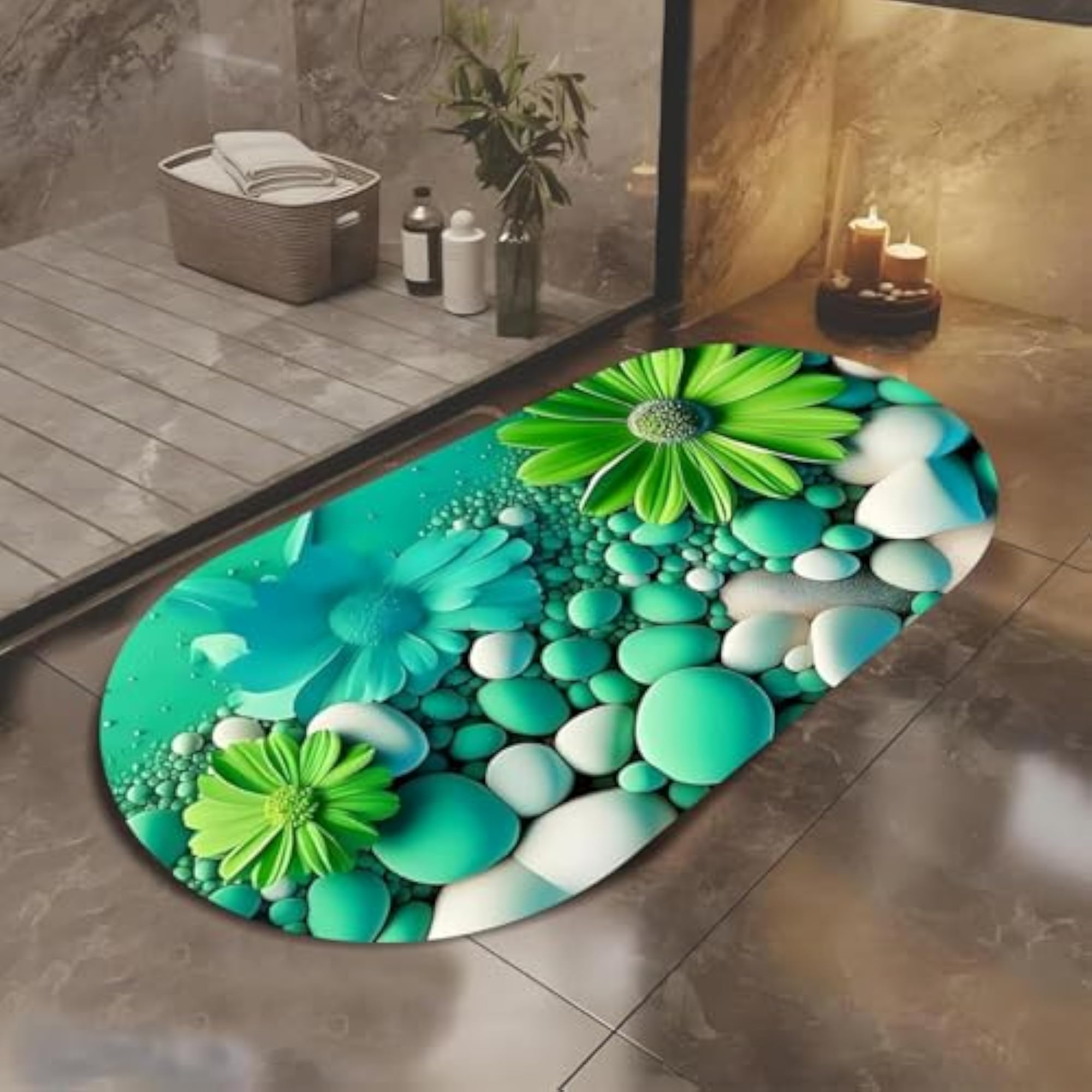 3D Bathroom Mat, Rare 3D Patterned Bath Mat