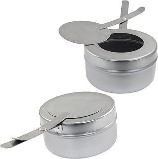 2 Pack Stainless Steel Fuel Holder,Canned Heat Holder,Safety Cover Buffet Warmer, Buffet Warming Trays for Barbecue Buffets Parties(Silver)