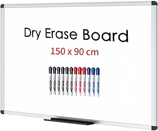 VIZ-PRO Whiteboard - mit Alurahmen, magnetisch - 150 x 90 cm mit 12 Markern