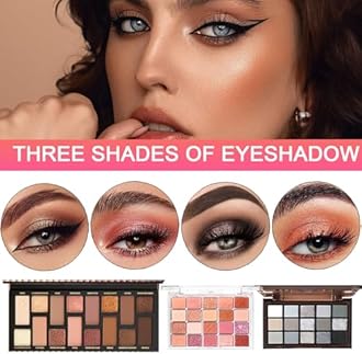 All in One Makeup Kit, Makeup Kit for Women Full Kit, Travel Make Up Gift Set for Women, Teens & Girls, Includes Eyeshadow Lipstick Eyeliner Eyebrow Pencil Brush Set, Beginners and Professionals Alike