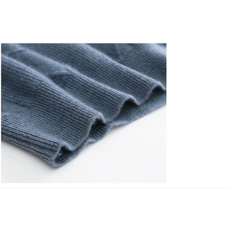 Cashmere Thickened Round Neck Wool Pullover Men's Winter Daily Casual Loose Sweater4