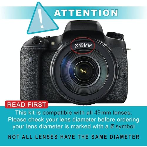 49mm Accessory Bundle for Canon EOS: R50, R100, M5, M6 Mark II, M6, R10 + 64GB Transcend SD Memory Card + Battery + Battery Charger + Filters + Spider Tripod + More (18pc Bundle)