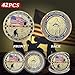 42 PCS Military Challenge Coins, US Military Coins Veteran Challenge Coin - Stand for The Flag, Kneel for The Fallen - Military Commemorative Appreciation Gifts