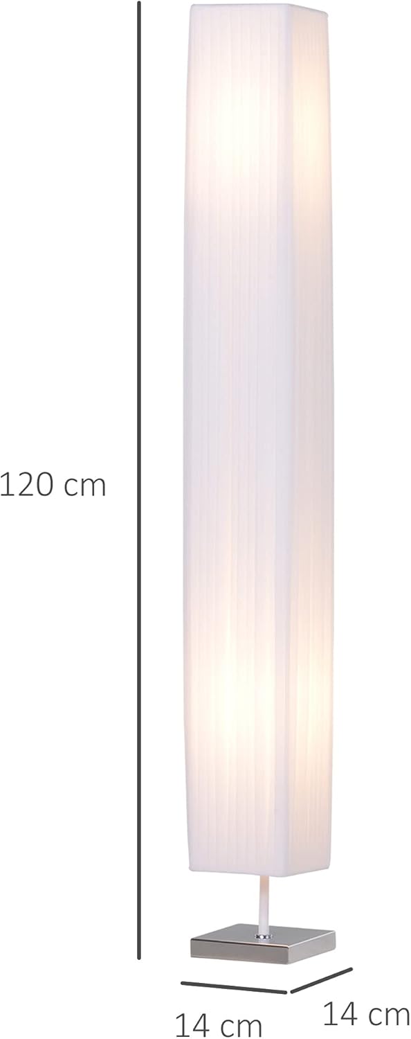 Diagram showing the dimensions of the HOMCOM floor lamp