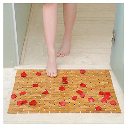 Alfombrilla de baño de bambú con base de madera premium para spa 6