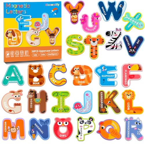Magnetic Alphabet Letters for Kids, Educational Learning Toys, Fridge Magnets for Toddlers 3+ (Uppercase Letters)