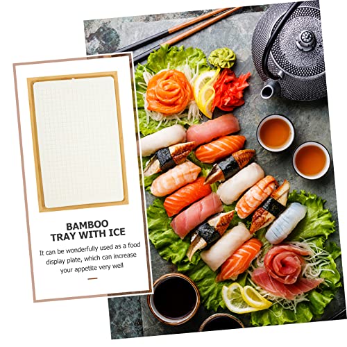 Plato para sushi multicolor en bambú y plástico miniatura 7