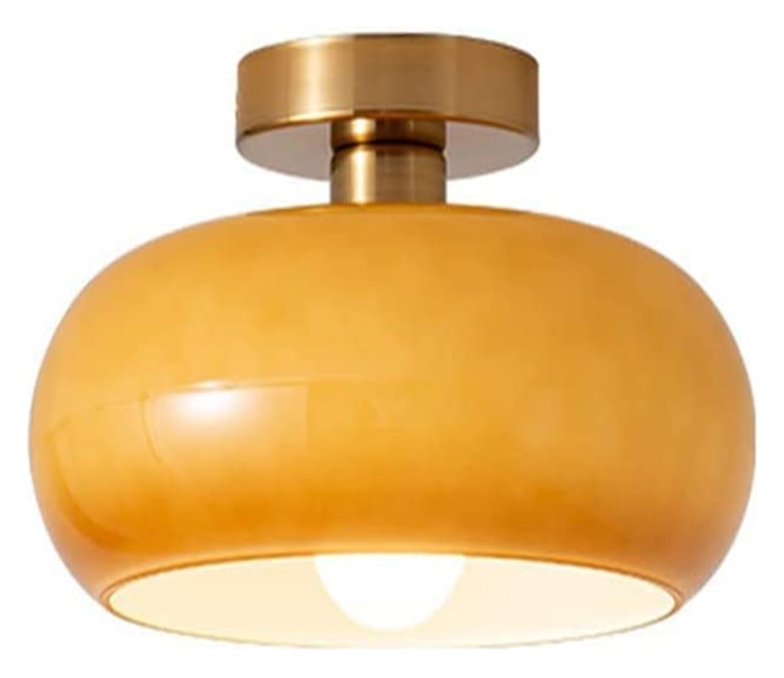 Ceiling Lamp Nordic Vintage Ceiling Light Fixture Denmark Mid Century Modern Nostalgia Semi Flush Mount Ceiling Light With Orange White Glass Shade For Restaurant Cafe Loft Bedroom Hallway 10.6inch (