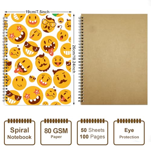 MAXCURY Blank Sheet Music Composition Manuscript Staff Paper Art Music Notebook Black 100 Pages 26x19cm (FunnyEmojis/White)