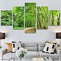 SIGNWIN 5 Panel Canvas Wall Art Modern Art Dramatic Forest Multicolor Photography Romantics Scenic for Home Decorations Ready to Hang - 60