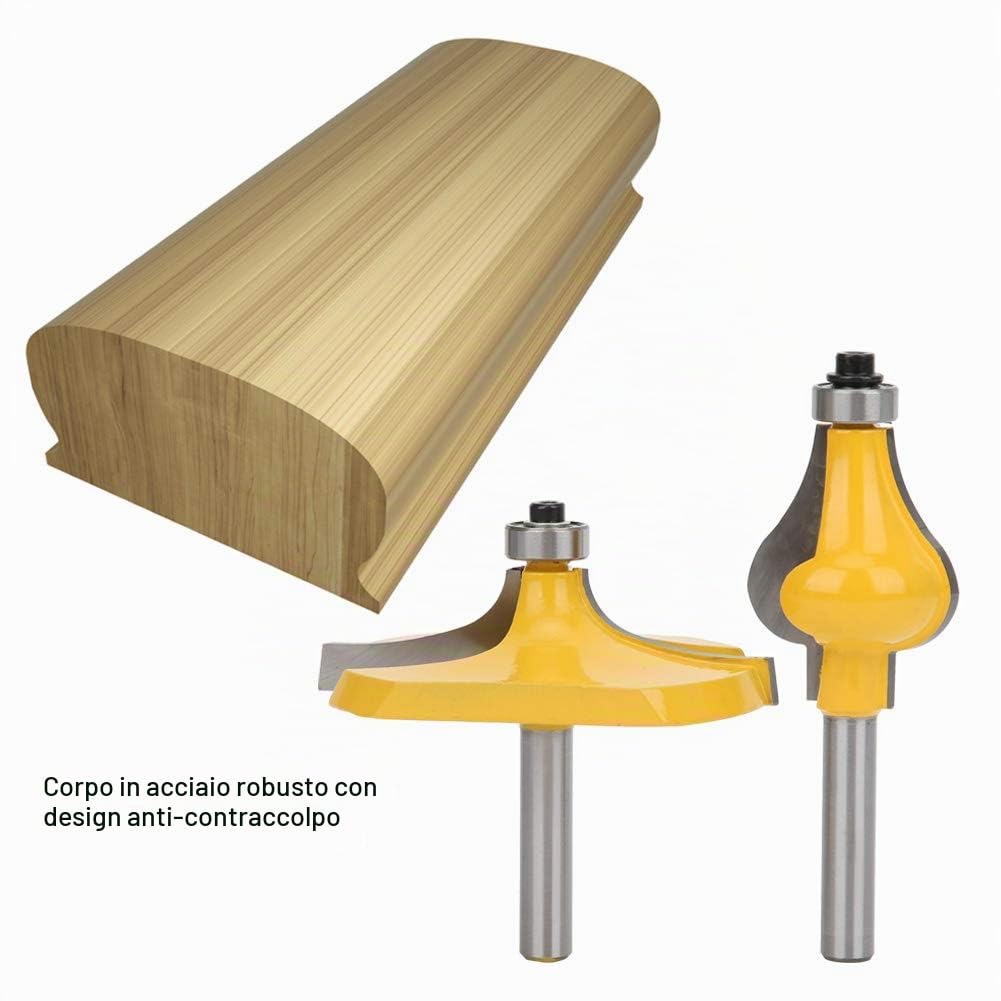 Fresa per corrimano, 8 mm, 2 frese per fresa superiore, fresa per incollare il legno, fresa per pialla CNC, per macchina incisione