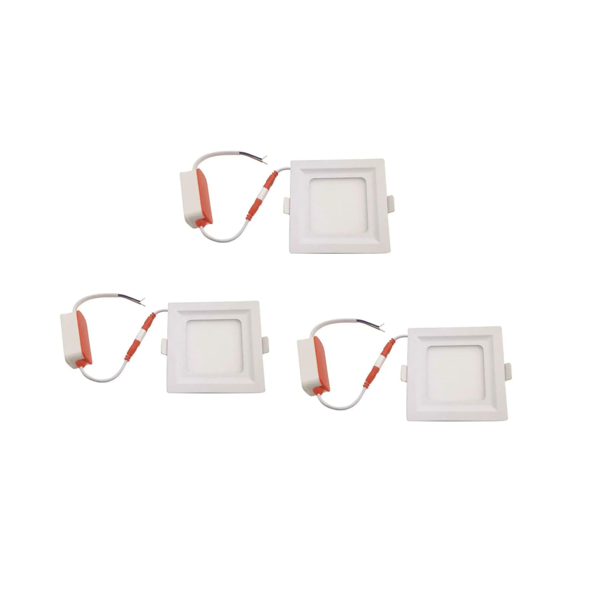 DC VOLTAGE LED Square Recessed Ceiling Panel Down Light Flat Slim Lamp Cool White 6000K Super Bright Lighting for Bedroom Kitchen Office (5W - Pack 3)