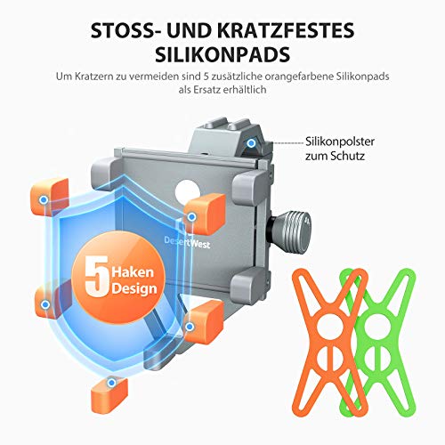 DesertWest Telefoonhouder voor fiets, extreem stabiel en valt nooit af, luchtvaart-aluminiumlegering, voor buiten… - Image 4