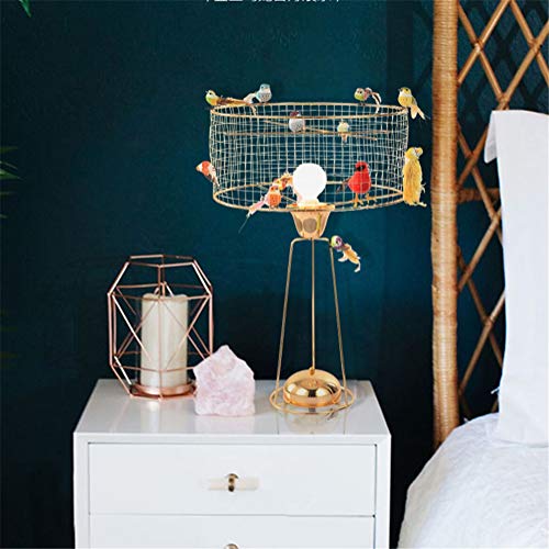 Desk Lamp E27 Light Modern Simple Living Room Bedroom Modern Bedside Lamp Plating Wrought Iron Creative Gold Wire Birdcage Table Lamp with Button Switch (Including 12 Birds Decoration) steampunk buy now online Desk Lamp E27 Light Modern Simple Living Room Bedroom Modern Bedside Lamp Plating Wrought Iron Creative Gold Wire Birdcage Table Lamp with Button Switch (Including 12 Birds Decoration) steampunk buy now online