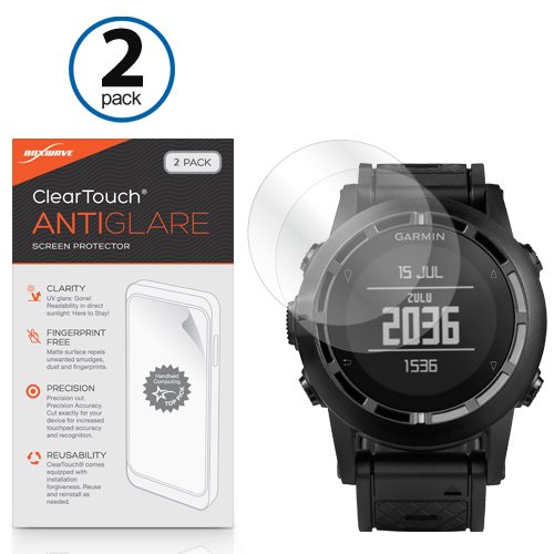 BoxWave Screen Protector Compatible with Garmin Tactix - ClearTouch Anti-Glare (2-Pack), Anti-Fingerprint Matte Film Skin for Garmin Tactix