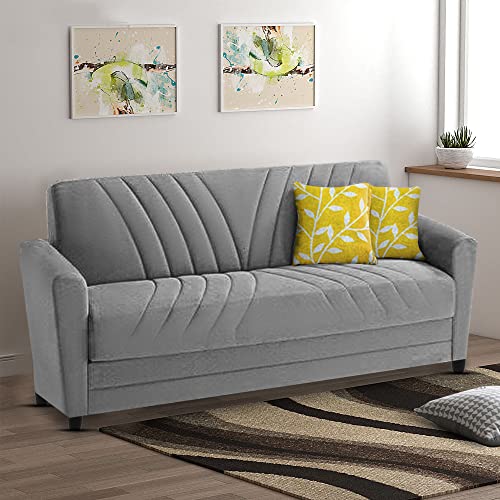 Image of Francis 3 Seater Sofa Set for Living Room (Grey Fabric)