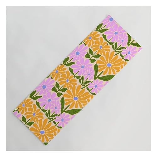 Society6 Retro Groovy Daisies - Orange, Pink, Very-Peri And Green By Gabi Thomeu Yoga Mat (24" X 70") #TOP6