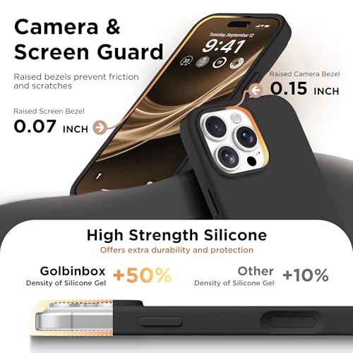 Image of GolbinBox Magnetic for iPhone 16 Pro Max Case, Silicone Cover, Black