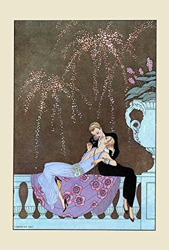 ジョルジュ・バルビエ、阿片商人宅にて、希少な額装用画集画、新品額装付 Amazon.co.jp: バルビエポストカードブック－ひだ飾りとレース飾り