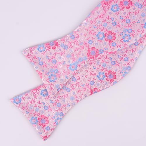 Image of Alizeal Mens 2pcs Floral Self-tied Bow Tie Pocket Square Set