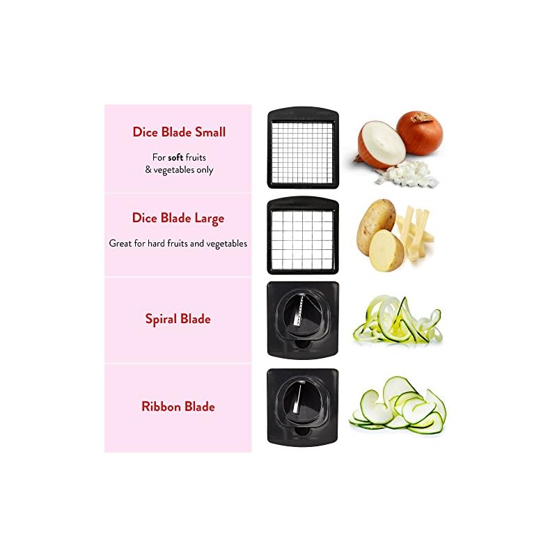 Fullstar Vegetable Chopper - Food Chopper - Onion Chopper - Vegetable Slicer & Spiralizer - Veggie Chopper with Container - Kitchen Gadgets - Home Essentials - Kitchen Accessories (4 in 1, White) - Image 3