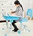 Produktbild Leomark Ergonomisch SMART Kinderschreibtisch - Blau Farbe -Schreibtisch mit Schublade und Stuhl höhenverstellbar für Kinder + Lampe, Kinderzimmer