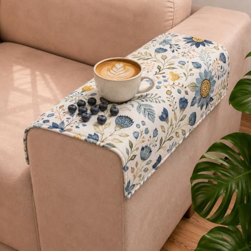 Image of STITCHNEST 'Eden Weaves Collection Series' Sofa Armrest Cover | Elegant Woven Fabric, Washable & Durable for Modern Living (18 x 22 Inches)