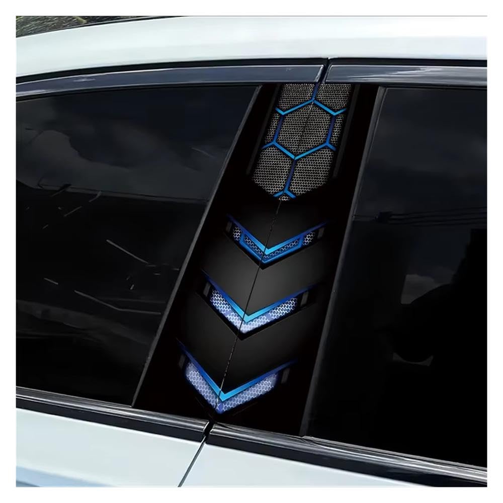 Dabhuoc One Color Car Parts 2 Pcs Car Center Column Decal Hexagonal Grid Geometric Pattern Material Protective Film