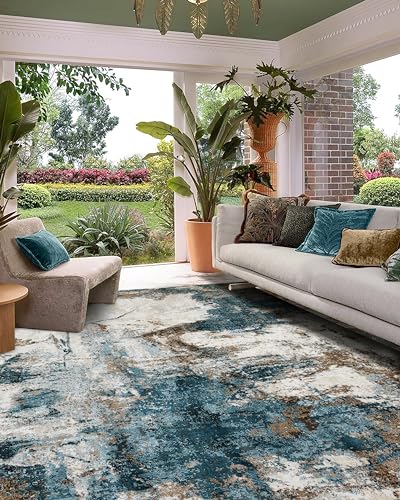 Image of Super Soft Art Collection Abstract Modern Classical Design Carpets Highest Density Silk Carpets for Home Living Room Bedroom /Hall (3x5 Feet (90x150 cm) Multi Vintage D)