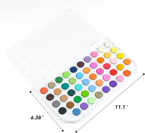 Miniatura 3 de TRANSON Juego de pintura de acuarela de 48 colores con 4 pinceles de pintura y 1 pincel de agua para adultos, estudiantes, principiantes y artistas