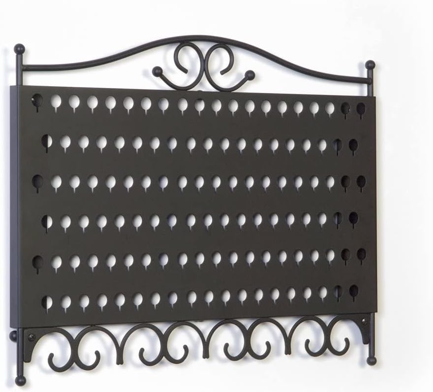 Mango Steam Wall Mounted Closet/Wardrobe Display Hanger Organizer for Jewelry & Earrings With Hooks for Necklaces, Bracelets, Accessories - Black
