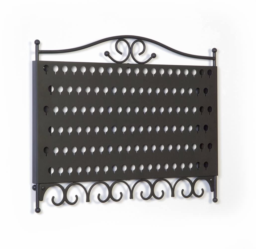 Mango Steam Wall Mounted Closet/Wardrobe Display Hanger Organiser for Jewellery & Earrings with Hooks for Necklaces, Bracelets, Accessories - Black