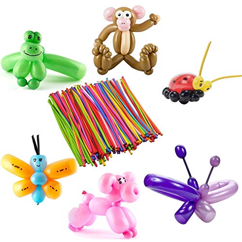 Miya 300 x Super Modellierung Ballons Kit, Luftballons Bunt Magic Modellierballons für Feiern Geburtstage Clowns Veranstaltungen Dekoration