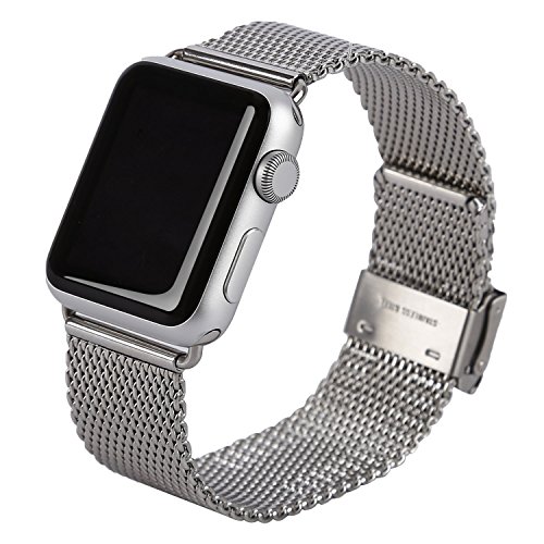 Tsing Correa de Acero Inoxidable para Apple Watch Banda Pulsera de Repuesto (38mm)