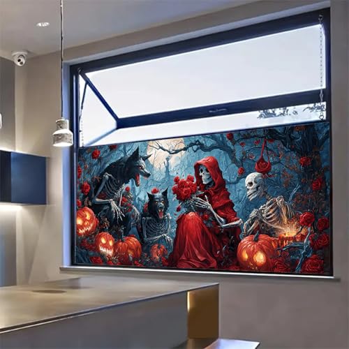 Vinilo decorativo para ventana calavera lobo HOMETITUTE miniatura 7