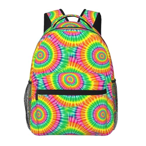 Adjustable Tie Dye Backpack Lightweight for College Travel, Perfect for Men and Women