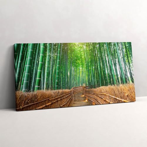 Forêt de bambous sur toile panoramique 120x60 pour créer un salon zen et relaxant