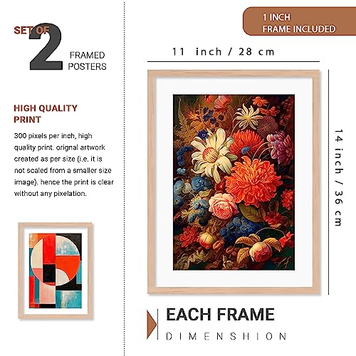 Image of kotart Aesthetic Wall Decor Paintings with Frame for Home Decoration - Painting for Living Room Bedroom Office - Framed Painting for Wall Decoration - Pack of 4 (Art 1, Small (10x13 or 10x10 inch))