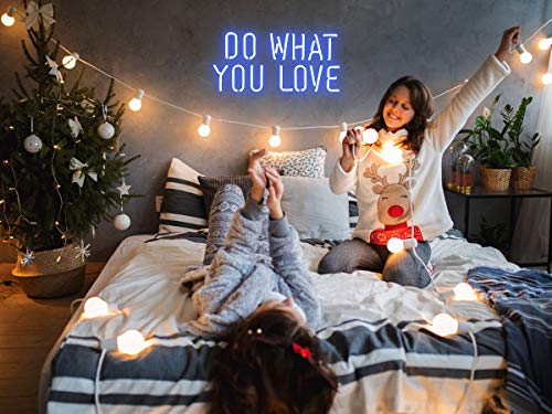 Neon Signs Do What You Love Blue Neon Light Sign Real Neon Sign Wall Sign Neon Lamp Art Decorative Light Signs Neon Words Custom for Home Bedroom Room Decor Office Halloween Party Wedding Holidays