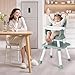 Kinder King 8 in 1 Baby High Chair, Coverts to Dining Booster Seat/Kids Table & Chair Set/Toddler Building Block Table/Kids Stool, Removable Tray & Double Seat Cover, Easy to Wipe, Green & White