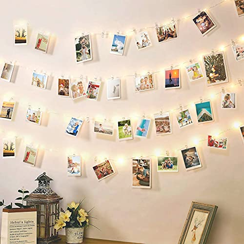 Curtain String Lights 33Ft Fairy String Lights with Clips, 100 LED Fairy String Lights USB Powered 8 Mode LED String Lights with Remote Control, Best for Festival,Wedding,Bedroom, Decoration